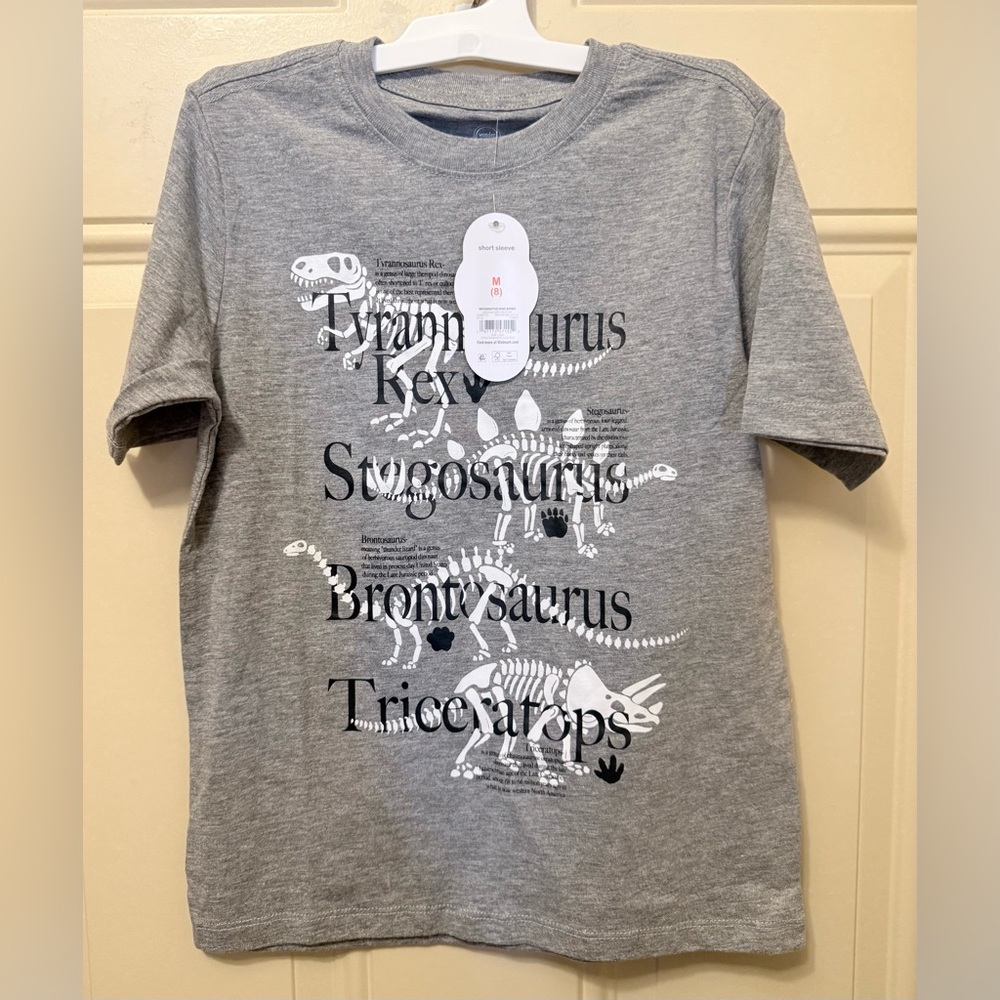 Wonder Nation Gray Dinosaur Tee Size Medium